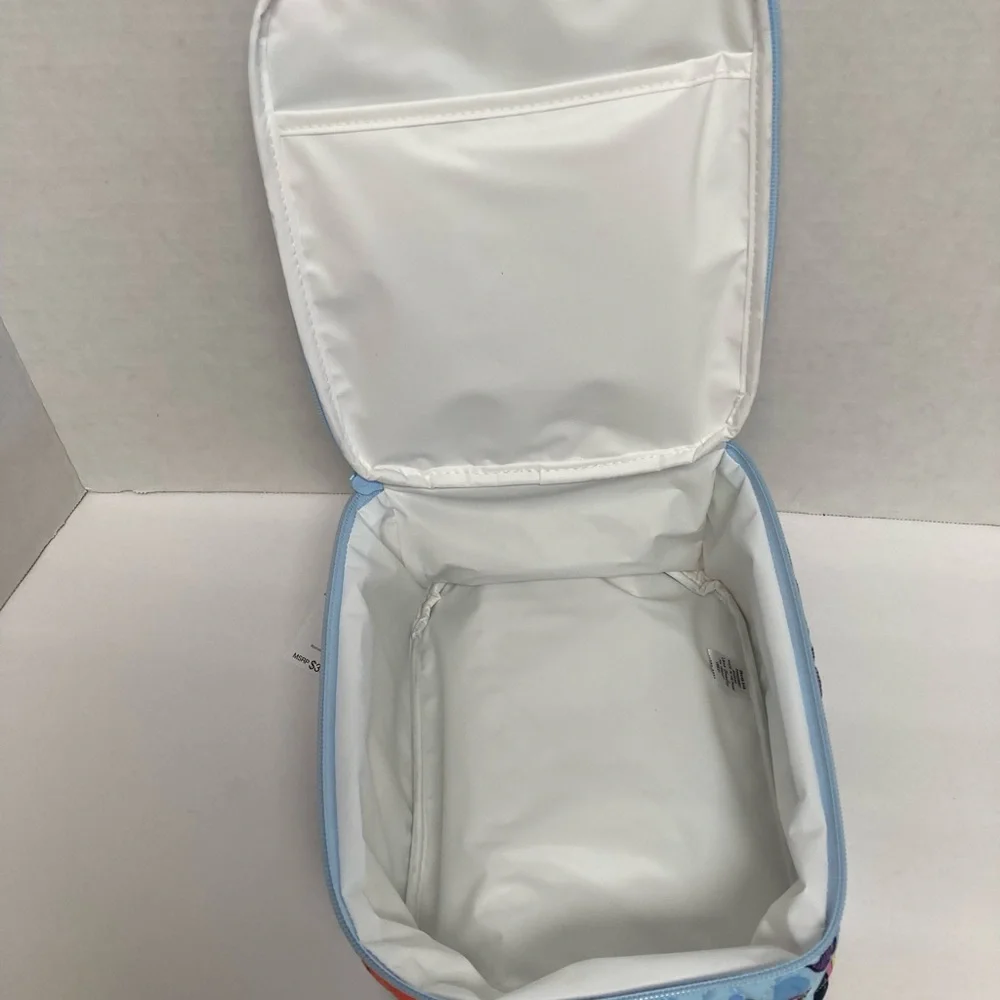 Vera Bradley Insulated Lunch Bunch Bag "Butterfly By" Blue Quilted Zip - Picture 5 of 6